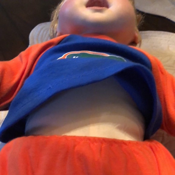 🐊Florida Gator Outfitted Baby with rimmed baseball cap 🧡💙 - Picture 8 of 16